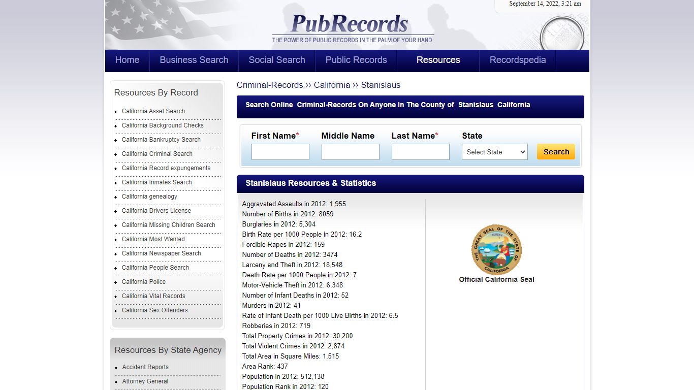 Stanislaus County, California Criminal Records